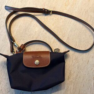LONGCHAMP LE PLIAGE MINI POUCH IN NAVY